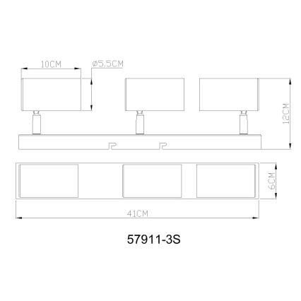 Globo - Foco 3xGU10/25W/230V