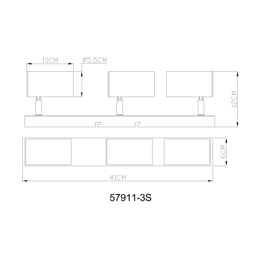Globo - Foco 3xGU10/25W/230V