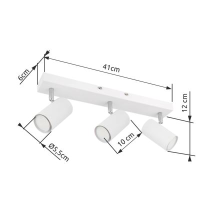 Globo - Foco 3xGU10/35W/230V branco