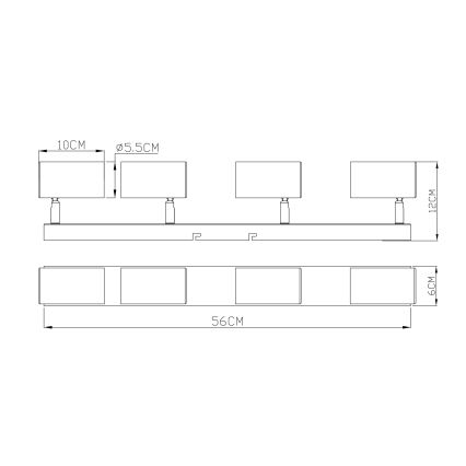 Globo - Foco 4xGU10/35W/230V cinzento/castanho