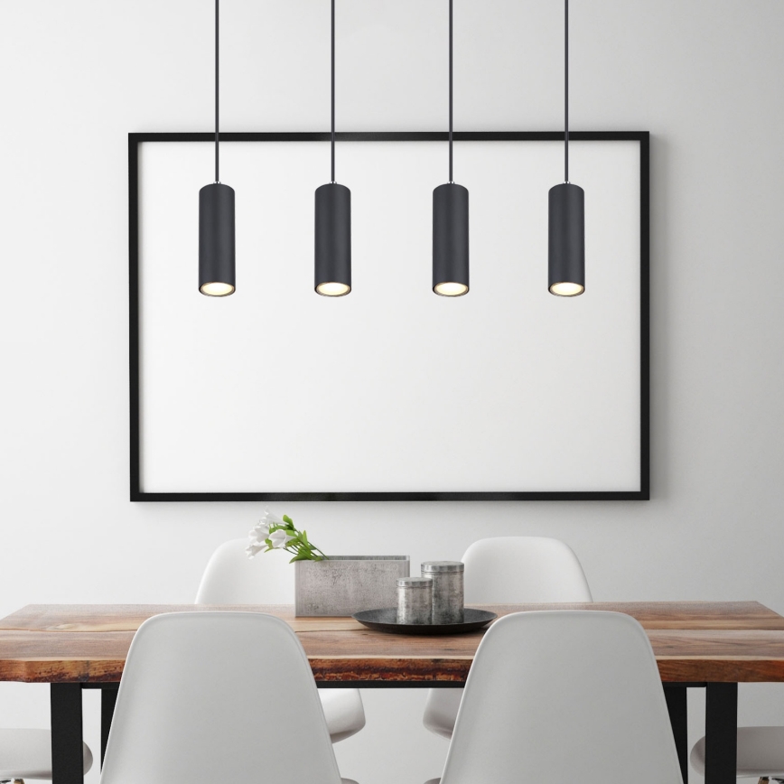 Globo - Candelabro suspenso 4xGU10/35W/230V preto