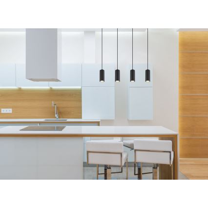 Globo - Candelabro suspenso 4xGU10/35W/230V preto/castanho