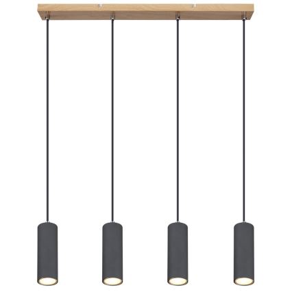 Globo - Candelabro suspenso 4xGU10/35W/230V cinzento/castanho