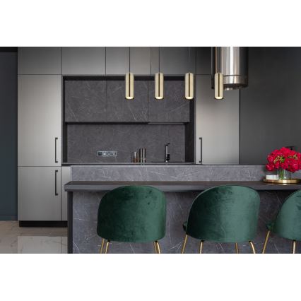 Globo - Candelabro suspenso 4xGU10/35W/230V preto/latão