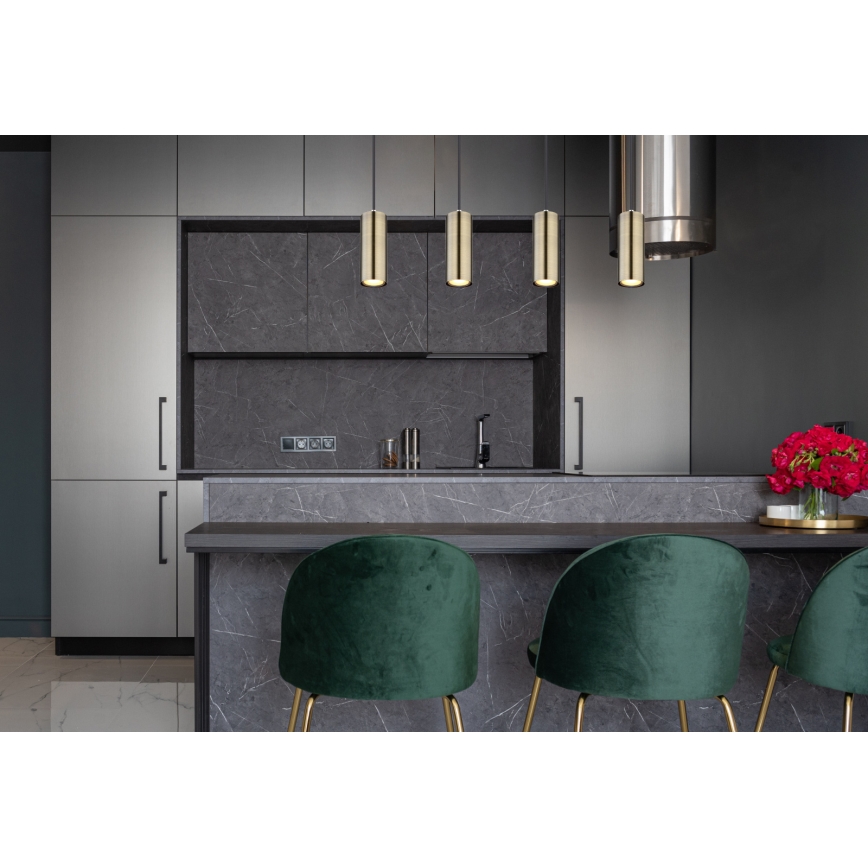 Globo - Candelabro suspenso 4xGU10/35W/230V preto/latão