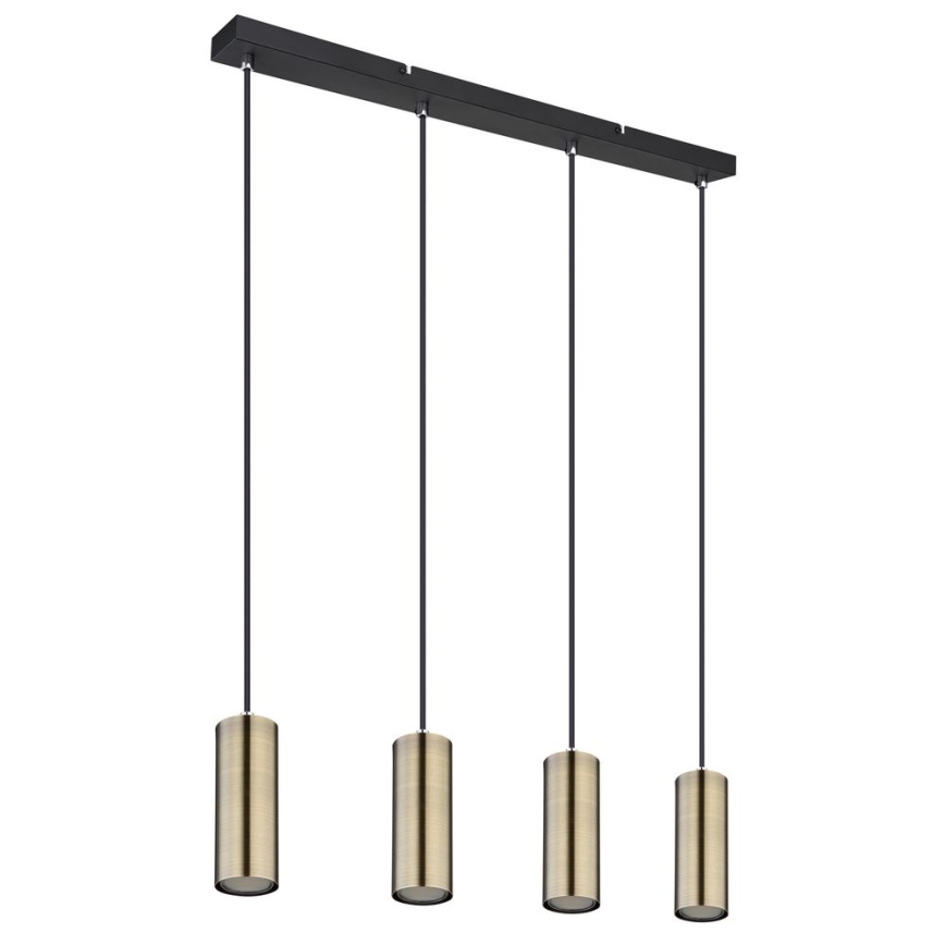 Globo - Candelabro suspenso 4xGU10/35W/230V preto/latão
