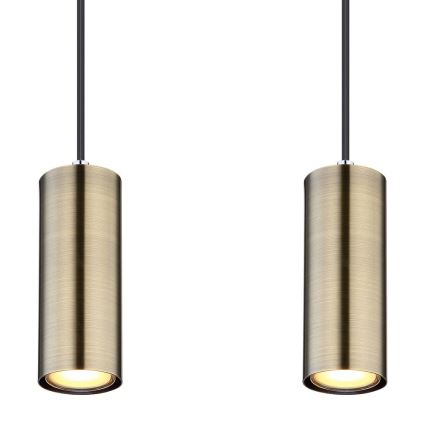 Globo - Candelabro suspenso 4xGU10/35W/230V preto/latão