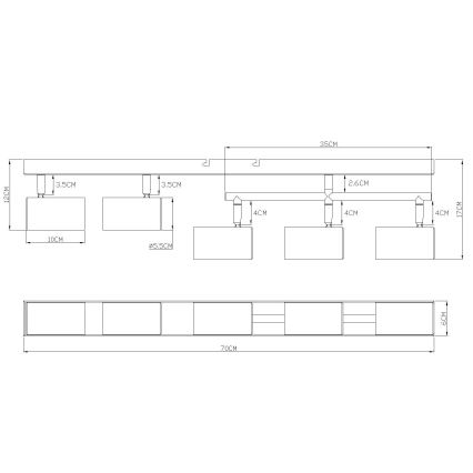 Globo - Foco 5xGU10/35W/230V cinzento