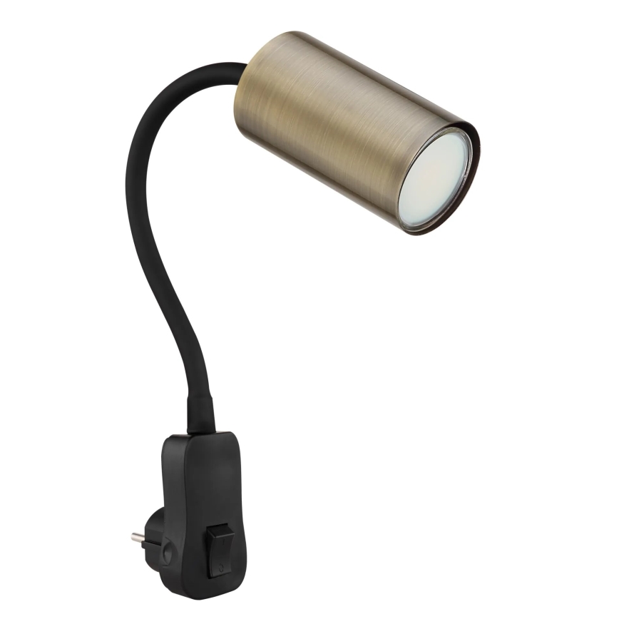 Globo - Candeeiro de parede com tomada 1xGU10/25W/230V preto/latão