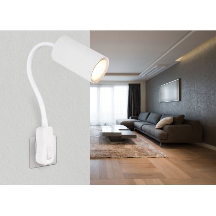 Globo - Aplique de parede com foco para tomada 1xGU10/35W/230V branco