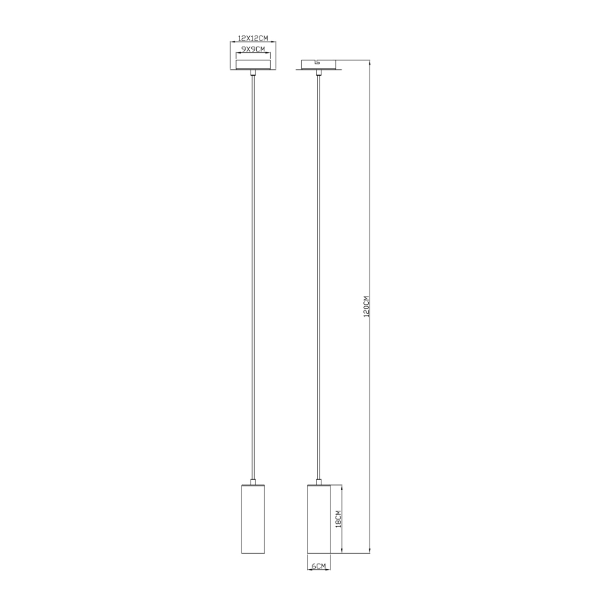 Globo - Candelabro suspenso 1xGU10/35W/230V preto