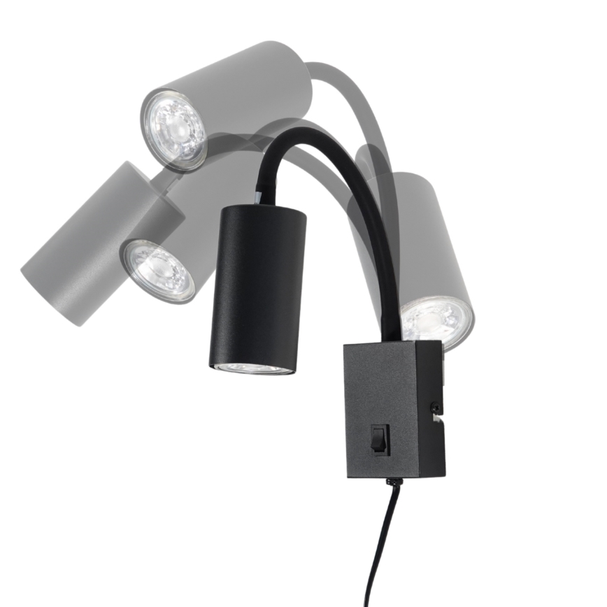 Globo - Candeeiro de parede flexível 1xGU10/25W/230V preto