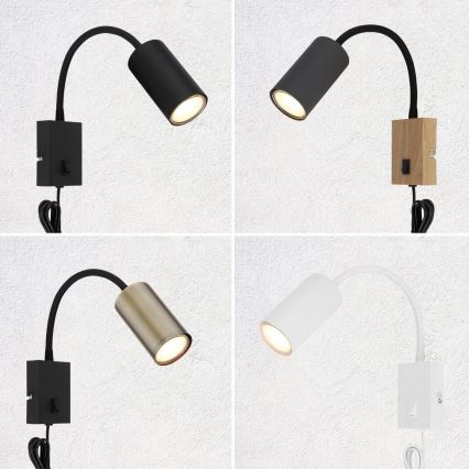 Globo - Candeeiro de parede flexível 1xGU10/25W/230V preto