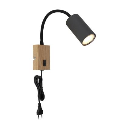 Globo - Candeeiro de parede flexível 1xGU10/25W/230V cinzento/castanho