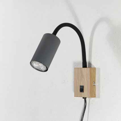 Globo - Candeeiro de parede flexível 1xGU10/25W/230V cinzento/castanho