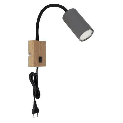 Globo - Candeeiro de parede flexível 1xGU10/25W/230V cinzento/castanho