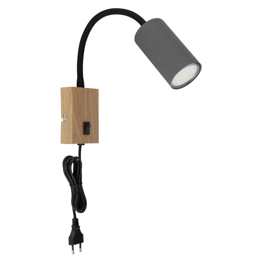 Globo - Candeeiro de parede flexível 1xGU10/25W/230V cinzento/castanho