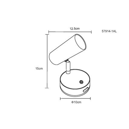 Globo - Aplique de parede spot LED recarregável e regulável LED/0,4W/3,7V 1800 mAh preto