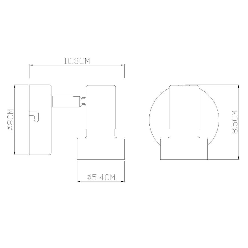 Globo - Foco de parede 1xGU10/25W/230V preto/dourado