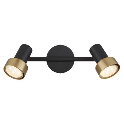 Globo - Foco  2xGU10/25W/230V preto/dourado