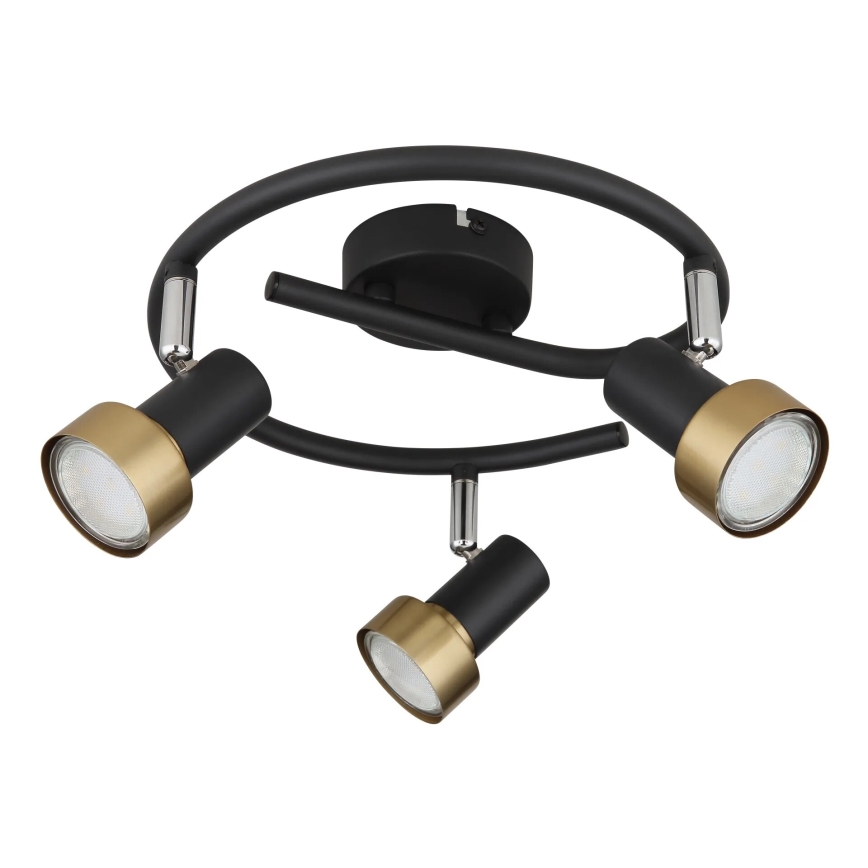 Globo - Foco 3xGU10/25W/230V preto/dourado