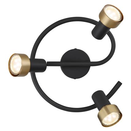 Globo - Foco 3xGU10/25W/230V preto/dourado