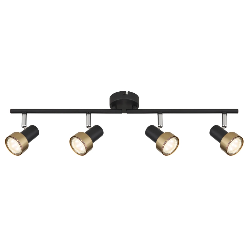 Globo - Foco  4xGU10/25W/230V preto/dourado