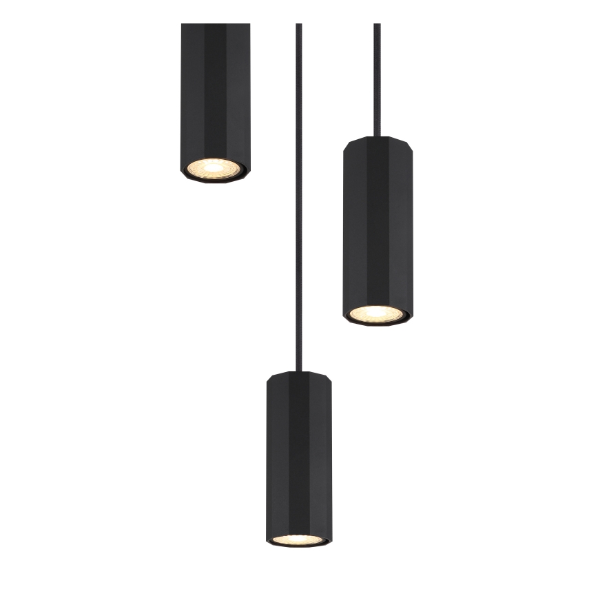 Globo - Candeeiro suspenso 3xGU10/25W/230V preto