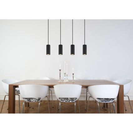 Globo - Candeeiro suspenso 4xGU10/25W/230V preto