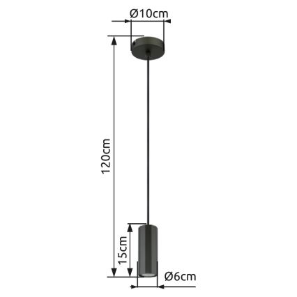 Globo - Candeeiro suspenso 1xGU10/25W/230V preto
