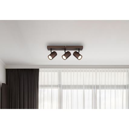 Globo - Foco 3xGU10/25W/230V castanho