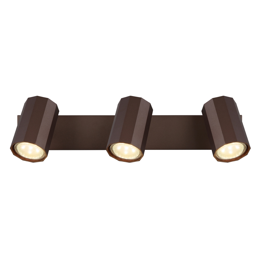 Globo - Foco 3xGU10/25W/230V castanho