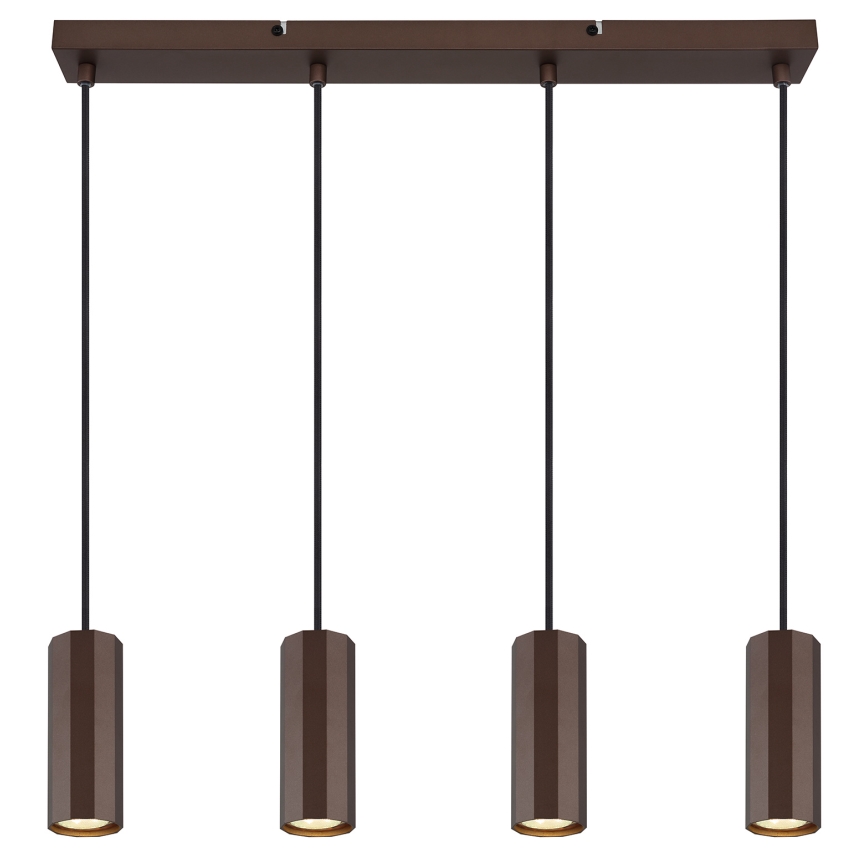 Globo - Candeeiro suspenso 4xGU10/25W/230V castanho