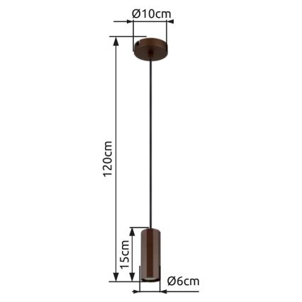 Globo - Candeeiro suspenso 1xGU10/25W/230V castanho