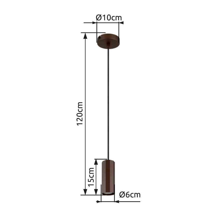 Globo - Candeeiro suspenso 1xGU10/25W/230V castanho
