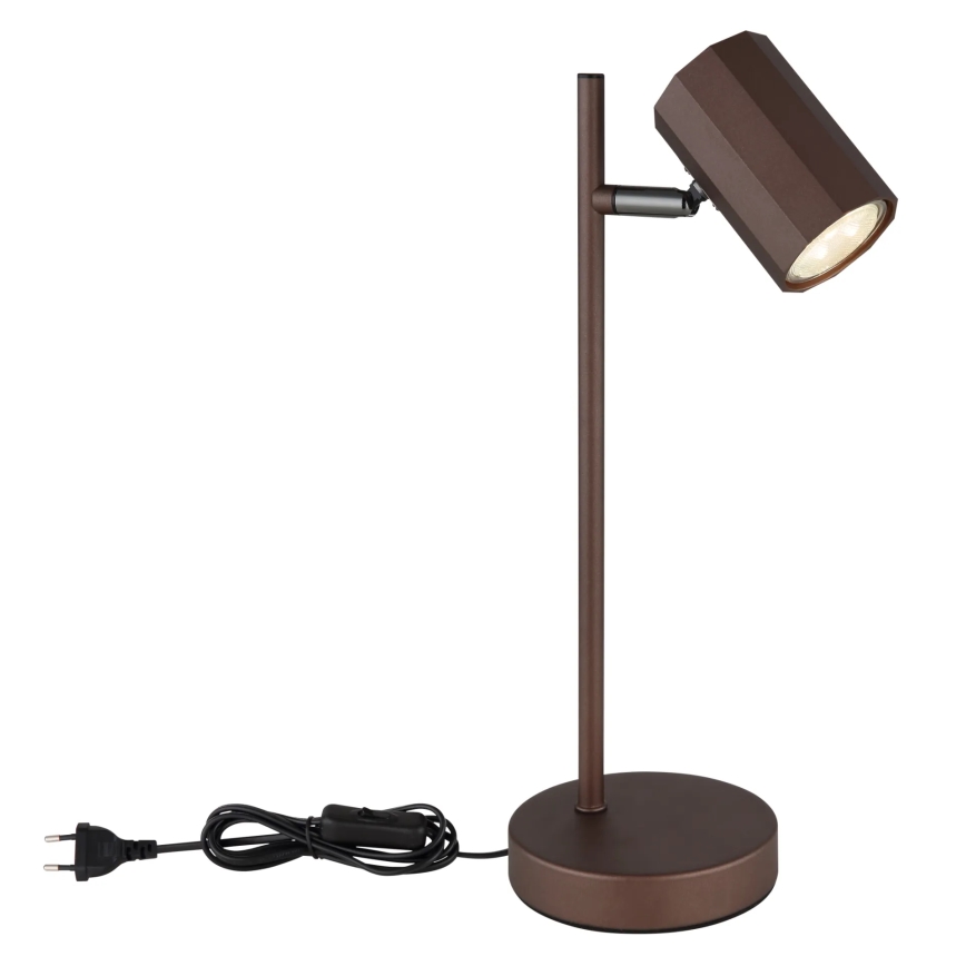 Globo - Candeeiro de mesa 1xGU10/5W/230V castanho