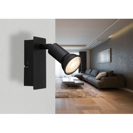 Globo - Foco de parede 1xGU10/35W/230V preto