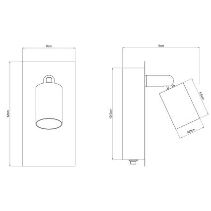 Globo - Foco de parede 1xGU10/35W/230V preto
