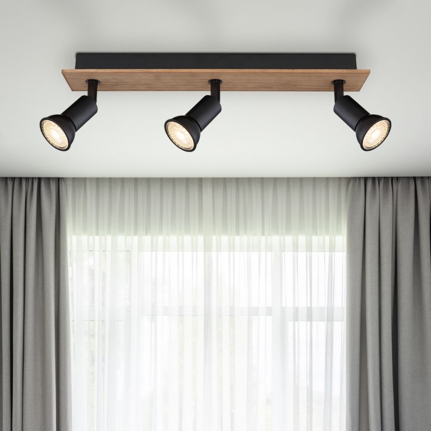 Globo - Foco 3xGU10/35W/230V madeira/metal