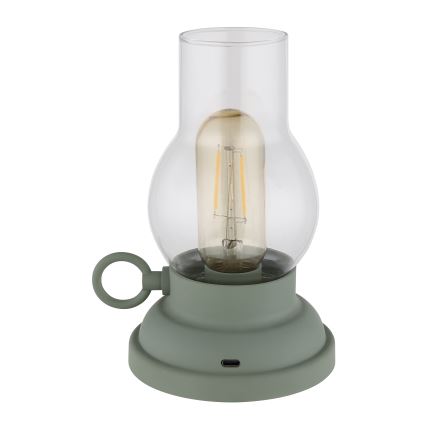 Globo - Lâmpada de mesa recarregável com toque, LED dimmerizável LED/1W/3,7V 1200 mAh verde