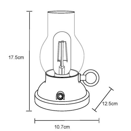 Globo - Lâmpada de mesa recarregável com toque, LED dimmerizável LED/1W/3,7V 1200 mAh verde