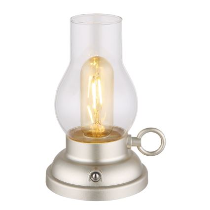 Globo - Lâmpada de mesa recarregável com toque e dimmer LED/1W/3,7V 1200 mAh cromo fosco