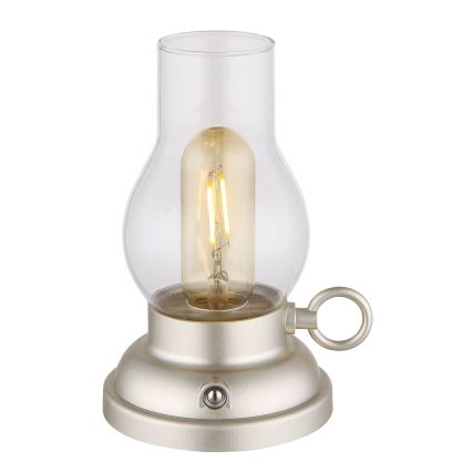 Globo - Lâmpada de mesa recarregável com toque e dimmer LED/1W/3,7V 1200 mAh cromo fosco