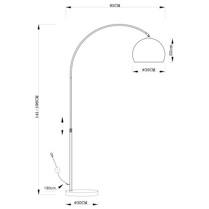 Globo - Luminária de piso 1xE27/40W/230V