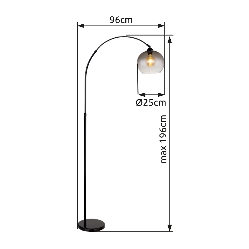 Globo - Candeeiro de chão 1xE27/60W/230V preto