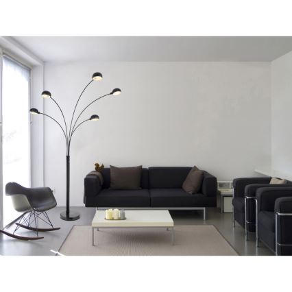 Globo - Candeeiro de chão 5xE14/40W/230V preto