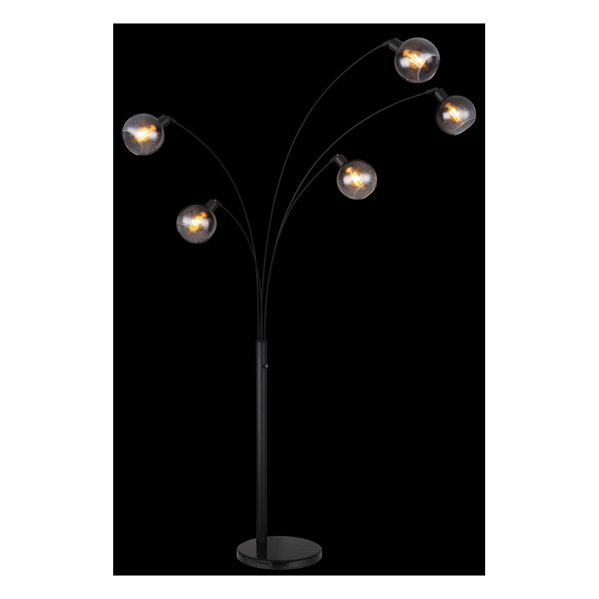 Globo - Candeeiro de chão 5xE27/40W/230V fumado