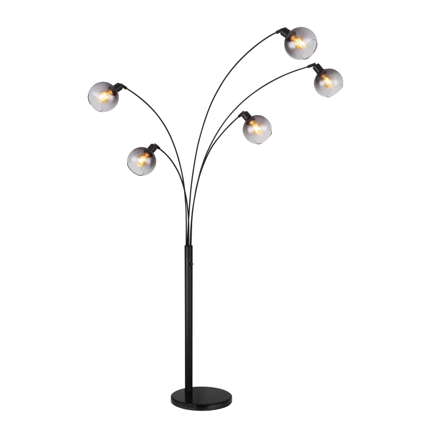 Globo - Candeeiro de chão 5xE27/40W/230V fumado