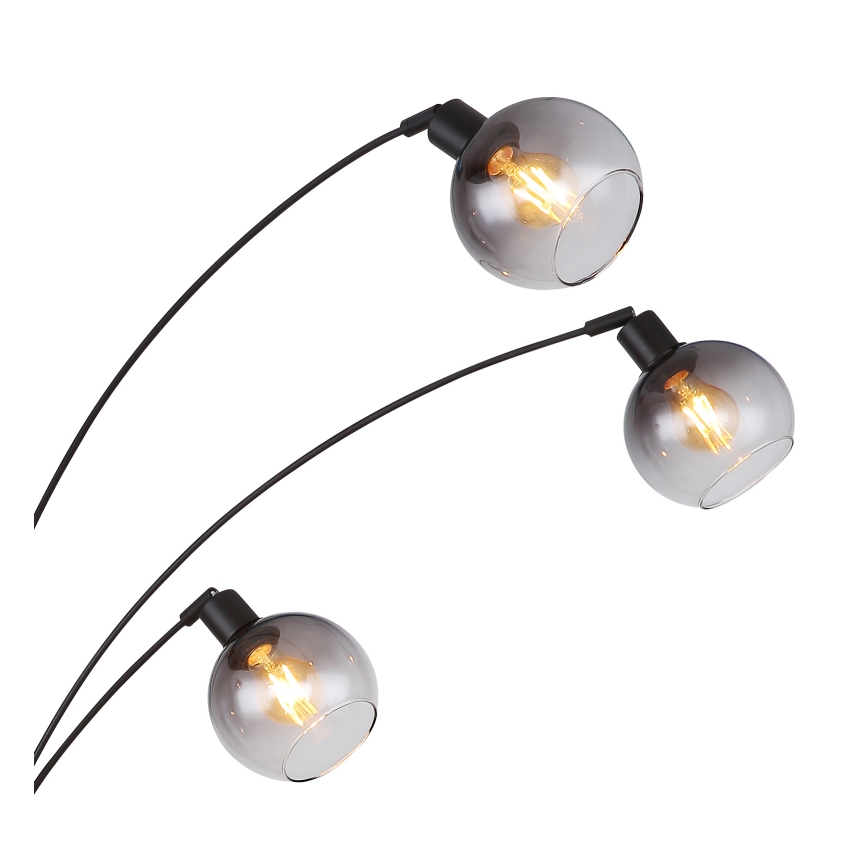 Globo - Candeeiro de chão 5xE27/40W/230V fumado