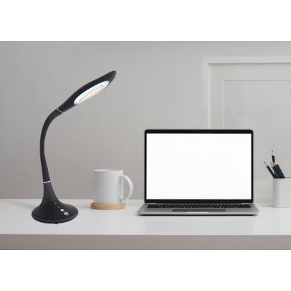 Globo - Lâmpada de mesa flexível LED tátil regulável LED/9W/230V 3000/4500/6500K preta